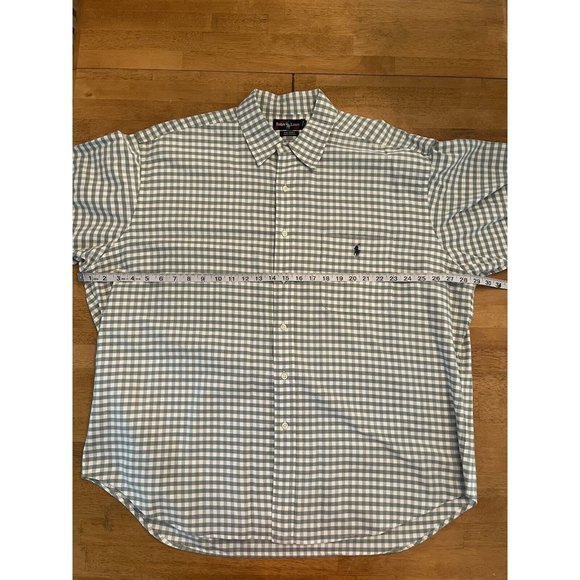 Ralph Lauren Green‎ And White Gingham Check Large Big Shirt Button Down Shirt - Picture 5 of 7